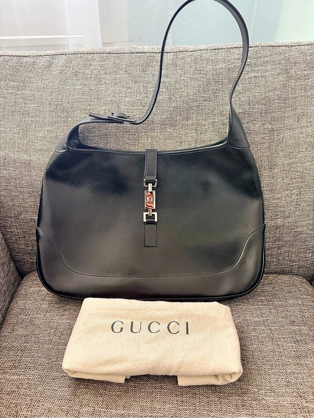 Gucci Jackie Shoulder Bag Black Leather - Entrupy authenticated